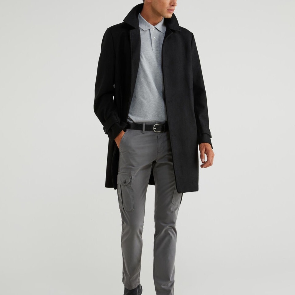 United Colors of Benetton BlackUtility Trench Coat